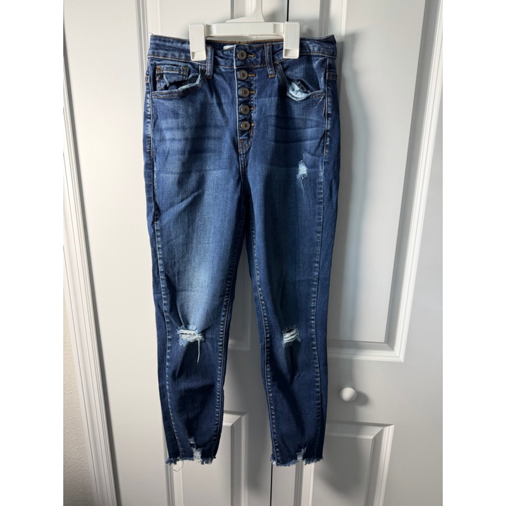KanCan Blue Distressed Skinny Jeans Juniors 5